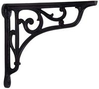 Classic Victorian Scroll Shelf Brackets - Pair in Antique Black 7x7.5''