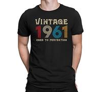 Classic Vintage 1961 Aged to Perfection 64th Birthday Gift Mens T-Shirt Gift for Him Black XL