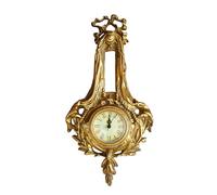 Classic Vintage Baroque Style Wall Clock - 32.5cm Antique Gold Ornate Hanging Clock with Roman Numerals - Elegant French-Inspired Decor for Hallway, Office, or Traditional Interiors