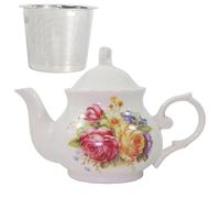 Classic Vintage British Royal Style Ceramic Teapot, 30 oz Large Teapot, Perfect for Everyday Gatherings (Red, Large)