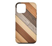 Classic Vintage Diagonal Brown Stripes Abstract Art Case for iPhone 12 mini