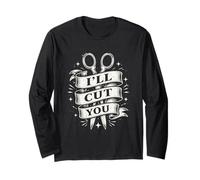 Classic Vintage Distressed I'll Cut You Skilled Barber Long Sleeve T-Shirt