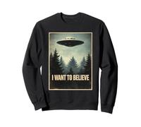 Classic Vintage I Want To Believe UFO Alien Craft Conspiracy Sweatshirt