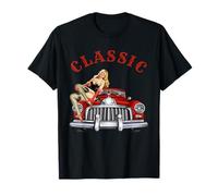 Classic | Vintage Old School Car Pin Up Girl T Shirt T-Shirt