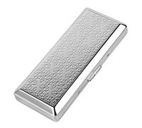 Classic Vintage Small Portable Cigarette Case for 100s Size,Regular and King Size,10pcs Capacity (Dotted Silver, 10pcs 100's)