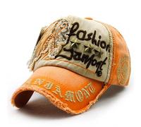 Classic Vintage Washed Baseball Cap Funk Rock Spirit dad Cap Neutral Outdoor hat (Cotton, Orange)
