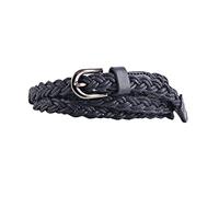 Classic Vintage Wax Rope Clothing Braided Belt Women's Pin Buckle Fashion Dress Pants Hand Braided Women's Belt Youth Boy Belt (Navy, One Size)