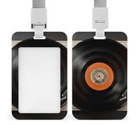 Classic Vinyl ID Badge Holder Vertical Reel Clip with Lanyard Durable Card Protector for Office Nurses Employees Secure Reel Keychain for