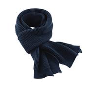 Classic Waffle Knitted Scarf Beechfield Navy One Size