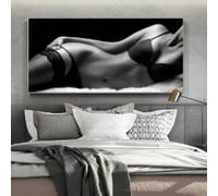 Classic Wall Art Sexy Black and White Beautiful Women Nudes Posters and Prints Home Bedroom Living Room Decor 70x140cm frame