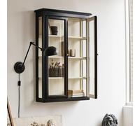 Classic Wall Display Cabinet - 2 Door - Black - Mango Wood