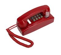 Classic Wall Phone, Retro Wall Telephone Phone with Volume Control Vintage Telephone for Home, Office, Hotel and School, Red