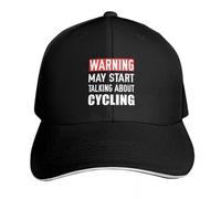 Classic Warning May Start Talking About Cycling, Funny Cycling, Cyclist Baseball Cap Golf Hat Man Birthday Female Men's Essential for Summer