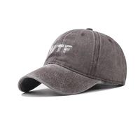 Classic Washed Vintage Men's Baseball Cap WTF Thick Thread Embroidery Fashion Trendy Outdoor Cap Neutral Baseball hat Dad Cap (Cotton, Coffee)