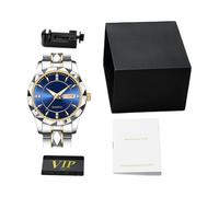 Classic Waterproof Analog Watch for Men - Easy Read Wrist Clock, Glow Display Stainless Steel Watch with Date Window, Polished Steel Case Timepiece with Luminous Hands, Business Style Watches