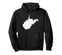 Classic West Virginia Hockey Rink WV State Map Outline Pullover Hoodie