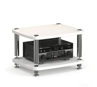 Classic White 4-Tier Wood Media Rack Audio-Video Stand Game Console nizer Ideal for Living Room Gaming Meetings Recording Studio
