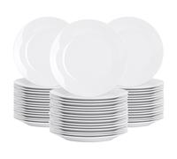 Argon Tableware 48x White Wide Rimmed Dessert/Small Dinner Plate 19cm (7.5") - Desert Serving Dinner Set Bread Plate - Microwave and Dishwasher Safe