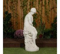 Classic White Stone Flower Lady Garden Ornament