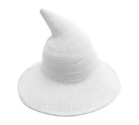 Classic Wi-Zard Hat, Knitted Wool, Wide Brim Pointed Witches Cap,30/25/1.5cm, Knitted Witch Hat Design, Breathable & Comfortable, for Ladies Adults Holiday Party