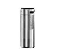 Classic windproof soft flame gas lighter, old-fashioned side pulley ignition, double-sided embossed body, perfect for business gifts or travel (gold)(Silver1)