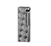Classic windproof soft flame gas lighter, old-fashioned side pulley ignition, double-sided embossed body, perfect for business gifts or travel (gold)(Black2)