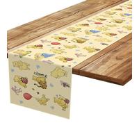 Classic Winnie Baby Shower Decorations, Pooh Birthday Party Decor, Winnie Tablecloths, Pooh Yellow Table Cloth, Winnie Gender Reveal Birthday Party Supplies for Boys Girls 13×72 Inch