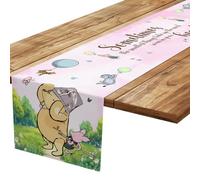 Classic Winnie Baby Shower Decorations, Winnie Birthday Party Decor, Pooh Quotes Tablecloth, Winnie Pink Table Cloths, Pooh Gender Reveal Birthday Party Supplies for Girls 13×72 Inch