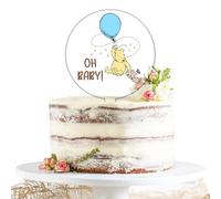 Classic Winnie Cake Topper, The Pooh Baby Shower Decorations, Oh Baby Pooh Party Decor, Winnie Cake Topper Acrylic for Baby Shower,Babies Gender Reveal Birthday Parties Decorations