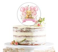 Classic Winnie Cake Topper, The Pooh Baby Shower Decorations, Pooh Party Decor, Winnie Pink Cake Topper Acrylic for Baby Girls,Babies Gender Reveal Birthday Party Decorations for Girls