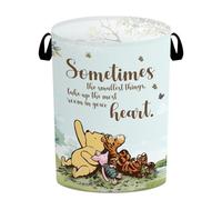 Classic Winnie Storage Basket, Winnie Laundry Hamper, Winnie Nursery Baby Stuff, Pooh Oxford Cloth Hamper With Waterproof Pe Coating, for Boys and Girls Bathroom Bedroom 15.7×19.6 Inch