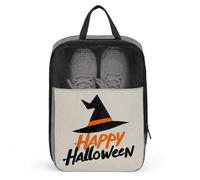 Classic Witch Hat Happy Halloween Shoe Bag for Travel Daily Use Anti-dust Storage Carrier Golf Shoe Pouch
