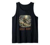 Classic Wolf Man Vintage Horror. Retro 1940s Werewolf Design Tank Top