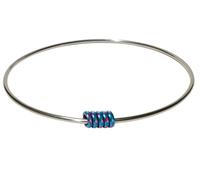 Classic Wonder Ring with Aluminum Beads - Fidget Skill Toy - Vibration and Soothing Sound (Blue/Pink Splash)