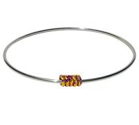 Classic Wonder Ring with Aluminum Beads - Fidget Skill Toy - Vibration and Soothing Sound (Gold/Purple Splash)