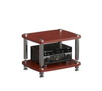 Classic Wood 4-Tier Media Rack - Audio Video Stand for Gaming Consoles & Meeting Rooms Stylish nizer for Living & Recording Spaces (Brown)