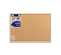 Classic Wood Natural Large Cork Notice Board with Colourful Push Pins & Wall Fixings for Home, Office, Memo Message, Pictures, Planner, Display Organiser (300 x 450 MM)