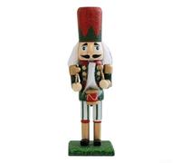 Classic Wood Nutcracker Figure 16cm Festive Party Decor(green) | Handcrafted wood, silver finish, 16x5cm size, classic puppet style, festive party accent