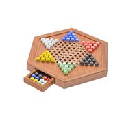 Classic Wooden Chinese Checkers 12 Inches with Drawers Halma Board Game