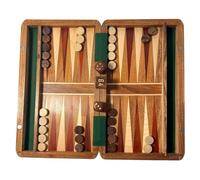 Classic Wooden Inlaid Backgammon Set - 36cm x 26cm, Includes Wooden Playing Pieces and Dice