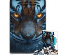 Classic Wooden Jigsaw, Adults, Intense Tiger Eyes in Rain, 1000 Pieces | A screen-free tabletop activity: an activity that can be paused and resumed in spare time.