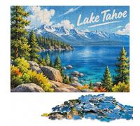 Classic Wooden Jigsaw, Adults, Lake Tahoe Landscape, 1000 Pieces