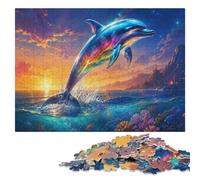 Classic Wooden Jigsaw, Adults, Magic Realism Dolphin, 1000 Pieces | A screen-free tabletop activity - an activity that can be paused and resumed during indoor leisure.