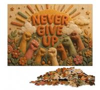 Classic Wooden Jigsaw, Adults, Never Give Up Clay Art, 1000 Pieces | Section-by-section building - a practical indoor pastime during indoor leisure.