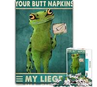 Classic Wooden Jigsaw, Adults, Your Butt Napkins My Liege, 1000 Pieces | Border-first building - easier piece organisation at your own pace.