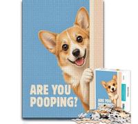 Classic Wooden Jigsaw Puzzle for Adults, Are You Pooping Corgi, 500 PCS