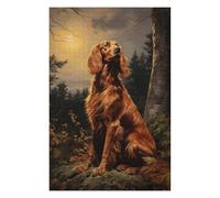 Classic Wooden Jigsaw Puzzle for Adults, Irish Setter at Night, 1000 PCS