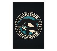Classic Wooden Jigsaw Puzzle for Adults, Orca I Choose Violence, 1000 PCS