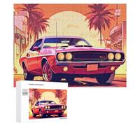 Classic Wooden Jigsaw Puzzle for Adults, Panorama And Cars, 500 PCS