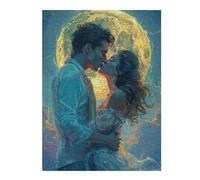 Classic Wooden Jigsaw Puzzle for Adults, Romantic Moonlit Kiss, 500 PCS